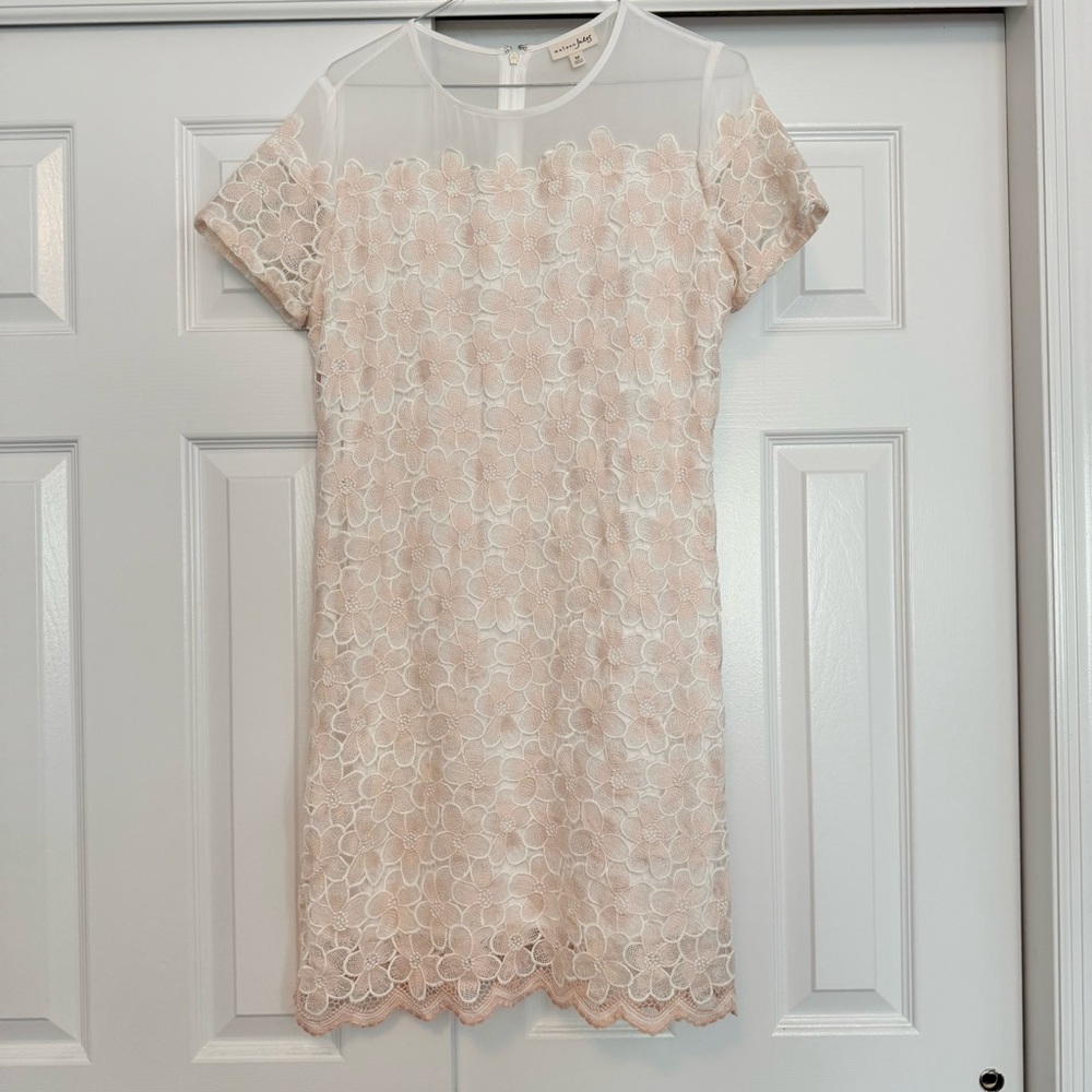 Maison Jules Pink Sheath Mini Dress Short Sleeve Crew Neck